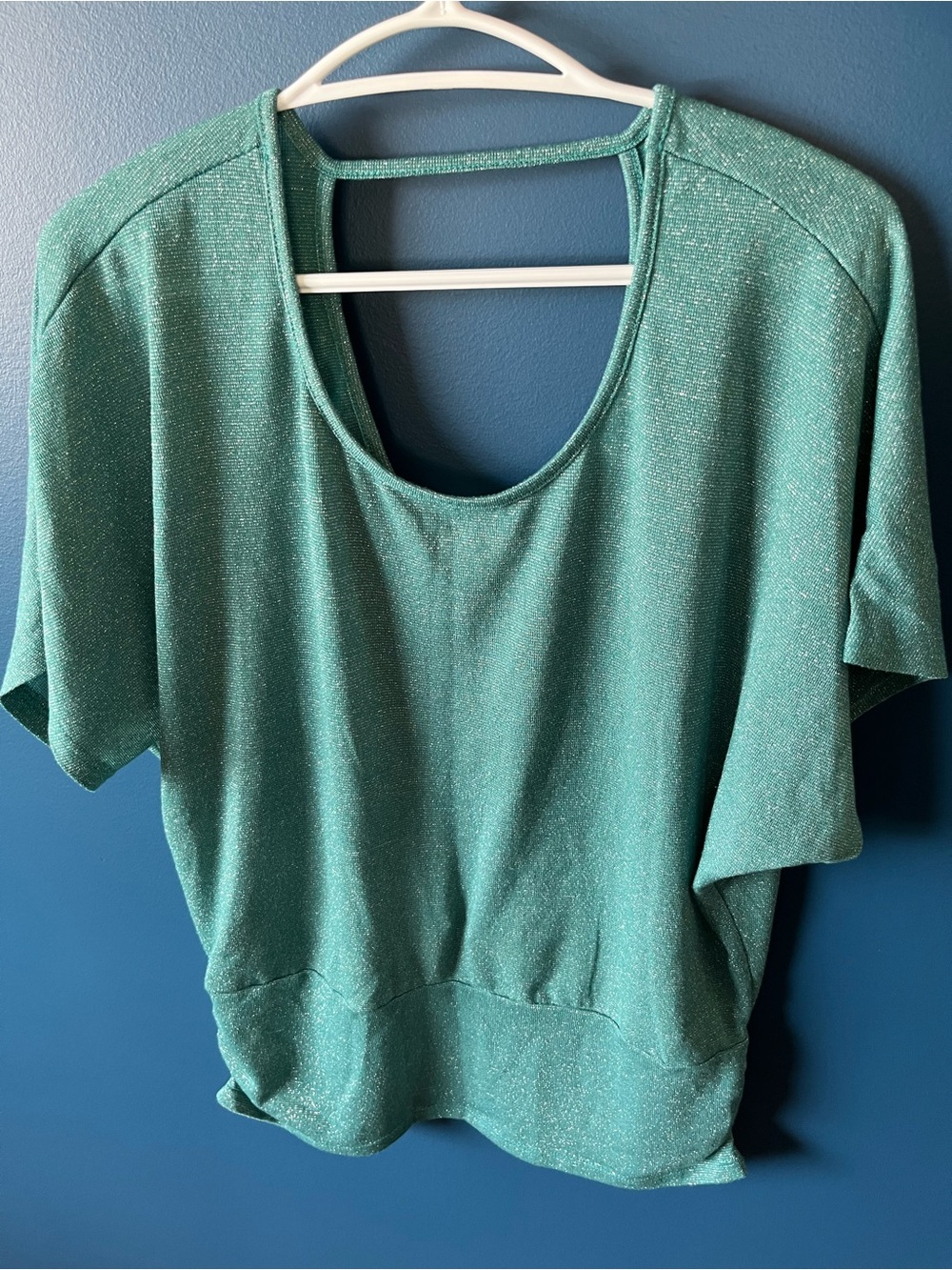 Sparkle Teal Short-Sleeve Women's Top